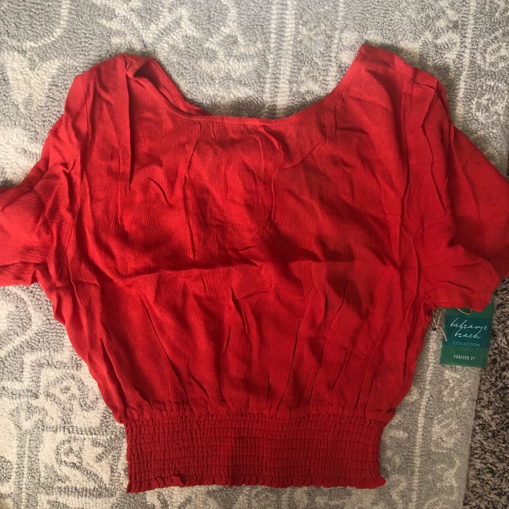 Red top Forever 21 with tags
